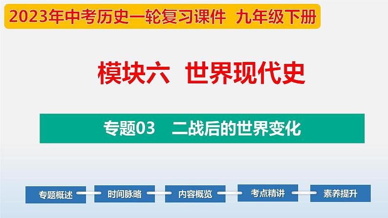 专题03 二战后的世界变化-中考历史第一轮复习夯实基础靶向示范课件（部编版）01