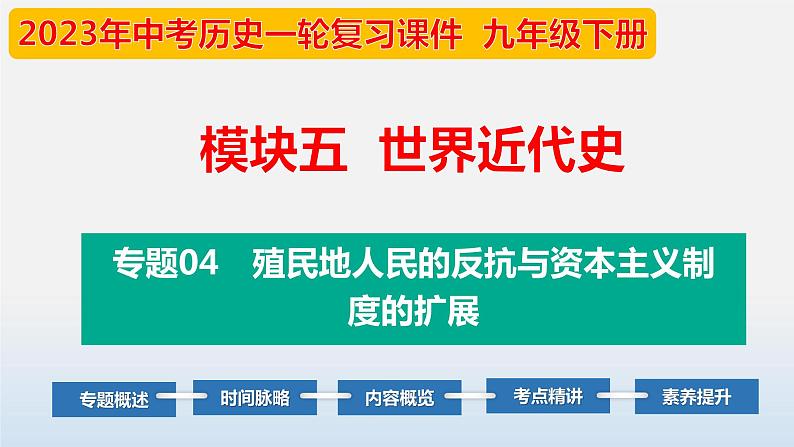 专题04 殖民地人民的反抗与资本主义制度的扩展-中考历史第一轮复习夯实基础靶向示范课件（部编版）01