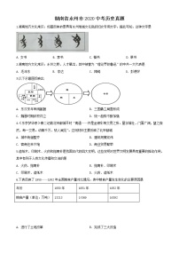 初中历史中考复习 精品解析：湖南省永州市2020年中考历史试题（原卷版）