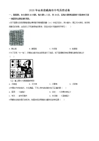 初中历史中考复习 精品解析：山东省威海市2020年中考历史试题（原卷版）