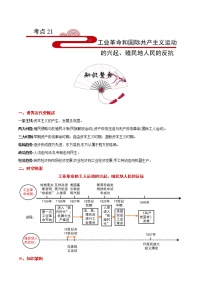 初中历史中考复习 考点21 工业革命和国际共产主义运动的兴起、殖民地人民的反抗-备战2021年中考历史考点一遍过【 名师堂】