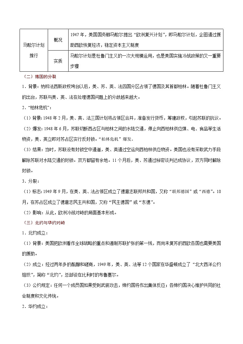初中历史中考复习 考点26 二战后的世界变化-备战2020年中考历史考点一遍过第2页