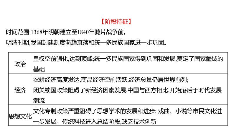 复习课件：2023年中考历史一轮复习课件：第七单元　明清时期统一多民族国家的巩固与发展第3页