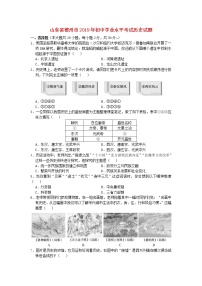 初中历史中考复习 山东省德州市2019年中考历史真题试题