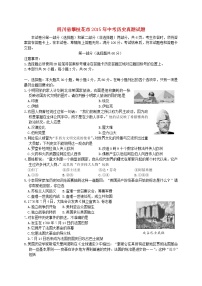 初中历史中考复习 四川省攀枝花市2015年中考历史真题试题（含答案）