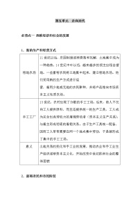 【中考一轮复习】2023年中考历史重点识记手册——九年级上册 第五单元  走向近代