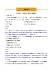 初中历史中考复习 专题20 中国特色社会主义道路（真题演练）（解析版）