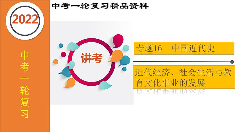 初中历史中考复习 专题16 近代经济、社会生活与教育文化事业的发展（课件）-【中考培优】2022年中考历史一轮复习精品课件+专项训练（部编版）01