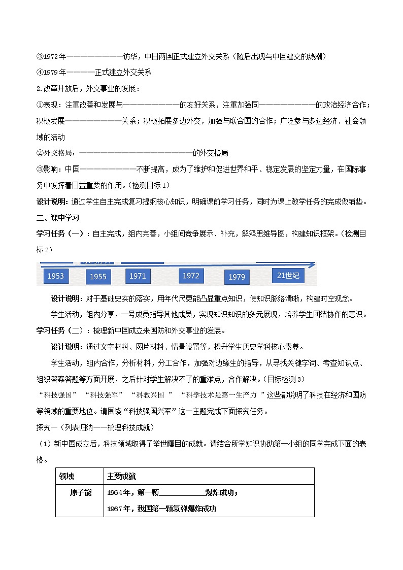 初中历史中考复习 专题05 国防建设与外交成就03