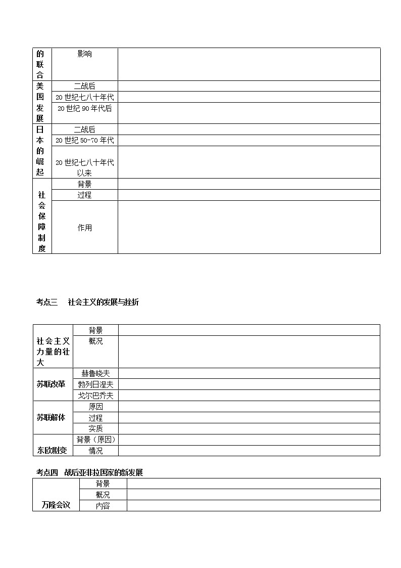 初中历史中考复习 专题03 二战后的世界变化（学案）第3页