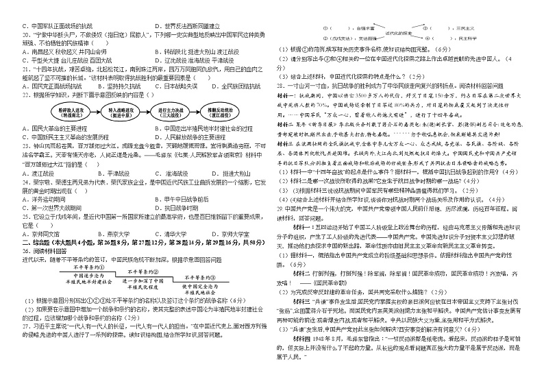江西省南昌市十校联考2022-2023学年八年级上学期期末阶段性学习质量检测历史试题(含答案)第2页
