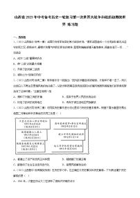 山西省2023年中考备考历史一轮复习第一次世界大战争和战后初期的世界 练习题