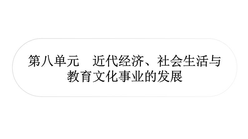 中考历史复习中国近代史第八单元近代经济、社会生活与教育文化事业的发展教学课件01