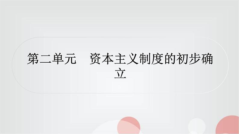 中考历史复习世界近代史第二单元资本主义制度的初步确立作业课件01