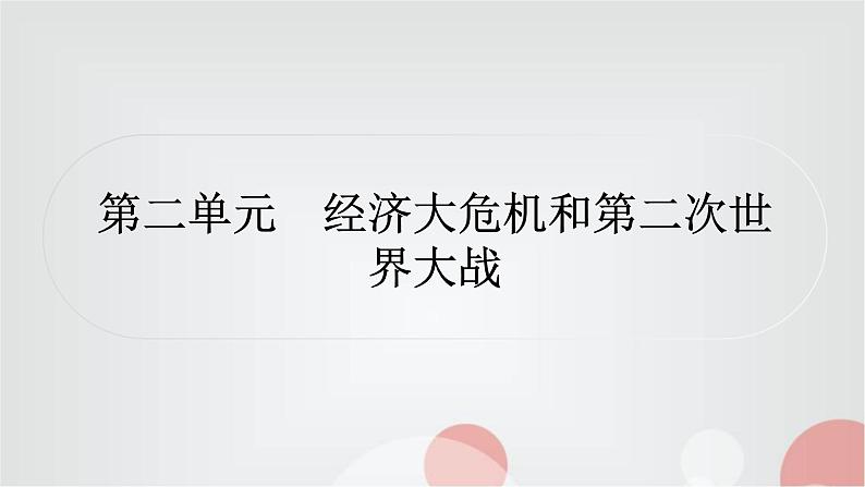 中考历史复习世界现代史第二单元经济大危机和第二次世界大战作业课件01