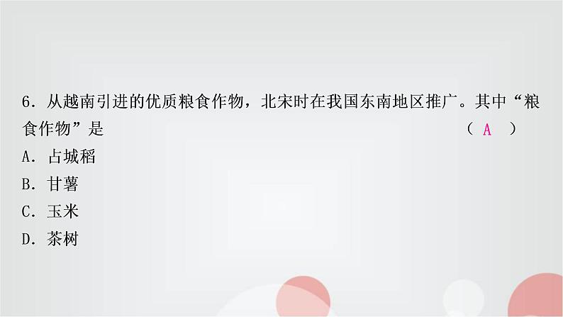 中考历史复习中国古代史第六单元辽宋夏金元时期：民族关系发展和社会变化作业课件07