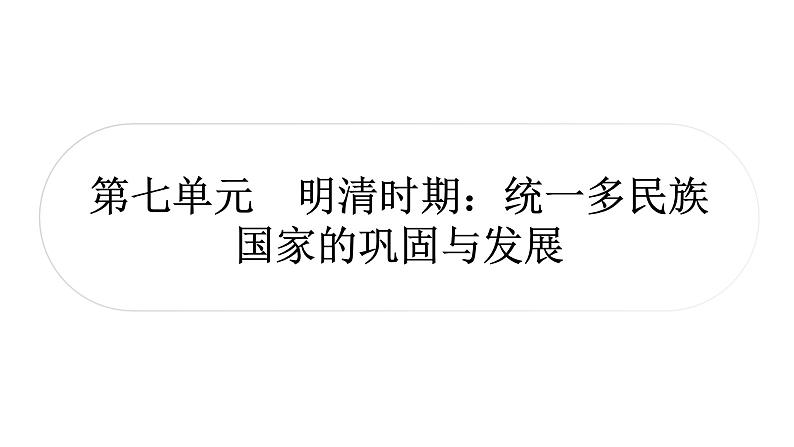 中考历史复习中国古代史第七单元明清时期：统一多民族国家的巩固与发展教学课件01