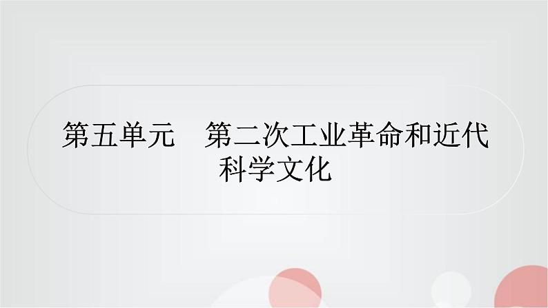 中考历史复习世界近代史第五单元第二次工业革命和近代科学文化作业课件01