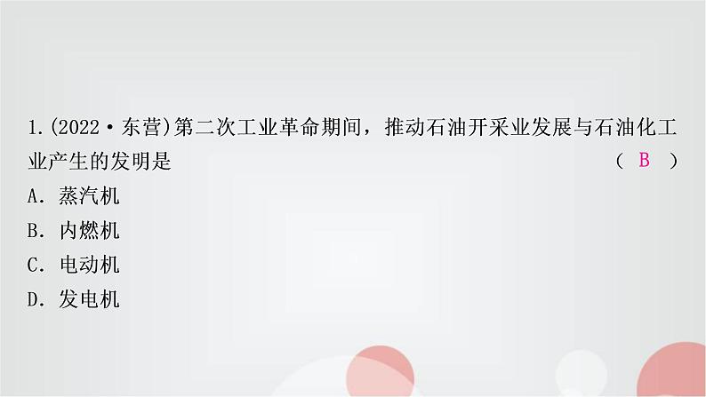 中考历史复习世界近代史第五单元第二次工业革命和近代科学文化作业课件02