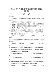 湖南省怀化通道县2022-2023学年九年级上学期期末考试历史试题