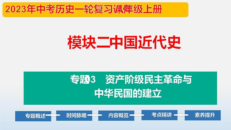 专题03 资产阶级民主革命与中华民国的建立-中考历史第一轮复习夯实基础靶向示范课件（部编版）01