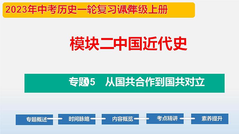 专题05 从国共合作到国共对立-中考历史第一轮复习夯实基础靶向示范课件（部编版）01