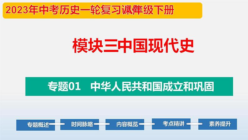 专题01 中华人民共和国成立和巩固-中考历史第一轮复习夯实基础靶向示范课件（部编版）03