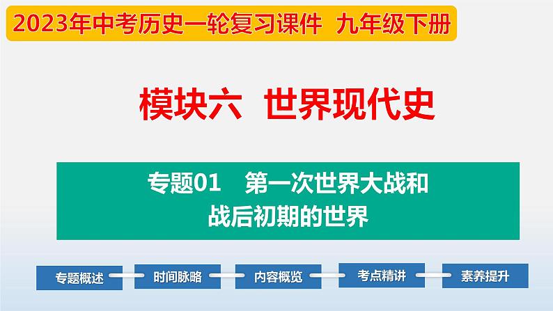 专题01 第一次世界大战和战后初期的世界-中考历史第一轮复习夯实基础靶向示范课件（部编版）03