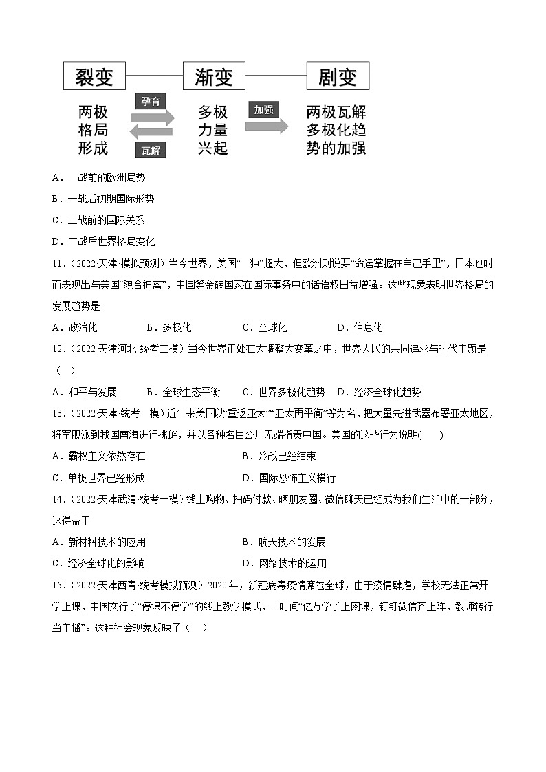 天津市2023年中考备考历史一轮复习走向和平发展的世界 练习题03