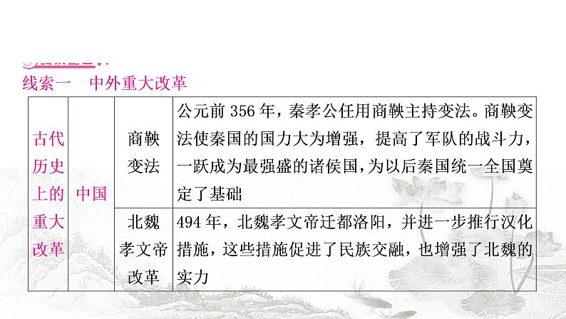 中考历史复习知识专题二中外重大改革与制度创新教学课件第3页