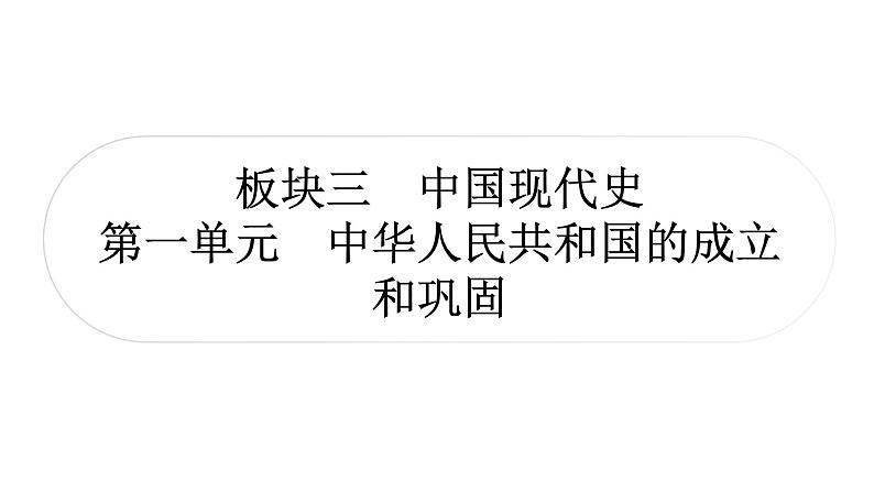 中考历史复习中国现代史第一单元中华人民共和国的成立和巩固教学课件第1页