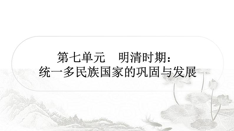 中考历史复习中国古代史第七单元明清时期：统一多民族国家的巩固与发展作业课件01