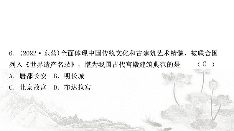 中考历史复习中国古代史第七单元明清时期：统一多民族国家的巩固与发展作业课件07