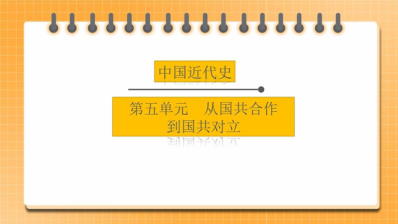 【中考一轮复习】2023年中考历史一轮复习课件： 中国近代史《 第五单元 从国共合作到国共对立》 第1页