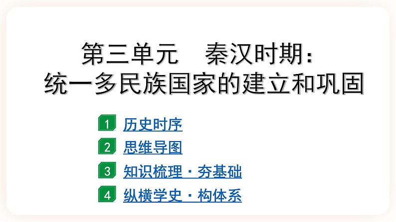 【中考一轮复习】2023年中考历史一轮复习课件：中国古代史《 第三单元 秦汉时期：统一多民族国家的建立和巩固 》第2页