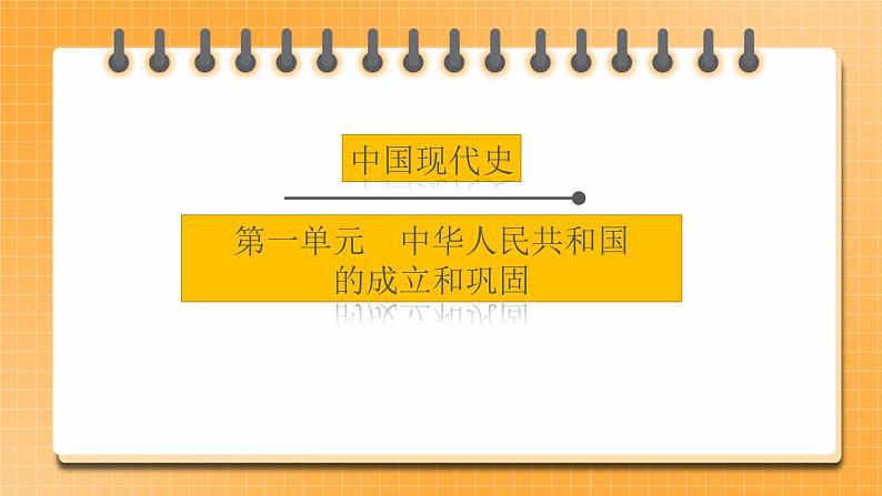 【中考一轮复习】2023年中考历史一轮复习课件：中国现代史《 第一单元 中华人民共和国的成立和巩固 》第1页