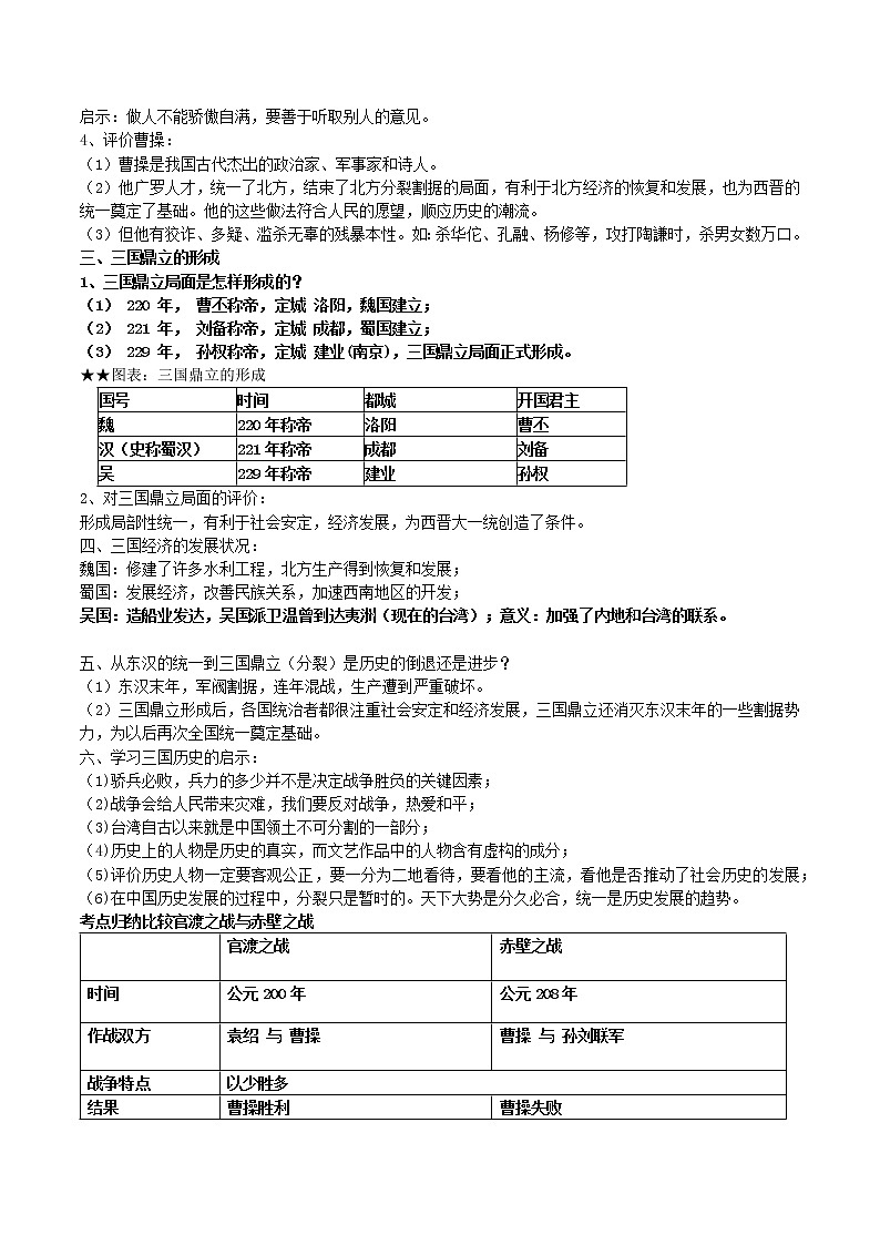 【中考一轮复习】中考历史一轮复习背诵+精讲+讲练：专题04《三国两晋南北朝时期：政权分立与民族交融》（精品课件+背诵清单+真题演练）03