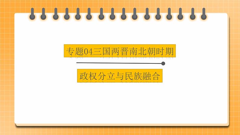 【中考一轮复习】中考历史一轮复习背诵+精讲+讲练：专题04《三国两晋南北朝时期：政权分立与民族交融》（精品课件+背诵清单+真题演练）01