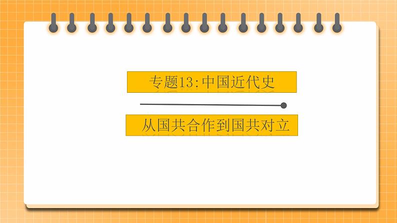 【中考一轮复习】中考历史一轮复习背诵+精讲+讲练：专题13《从国共合作到国共对立》（精品课件+背诵清单+试题演练+真题演练）01