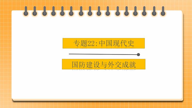 【中考一轮复习】中考历史一轮复习背诵+精讲+讲练：专题22《国防建设与外交成就》（精品课件+背诵清单+试题演练+真题演练）01