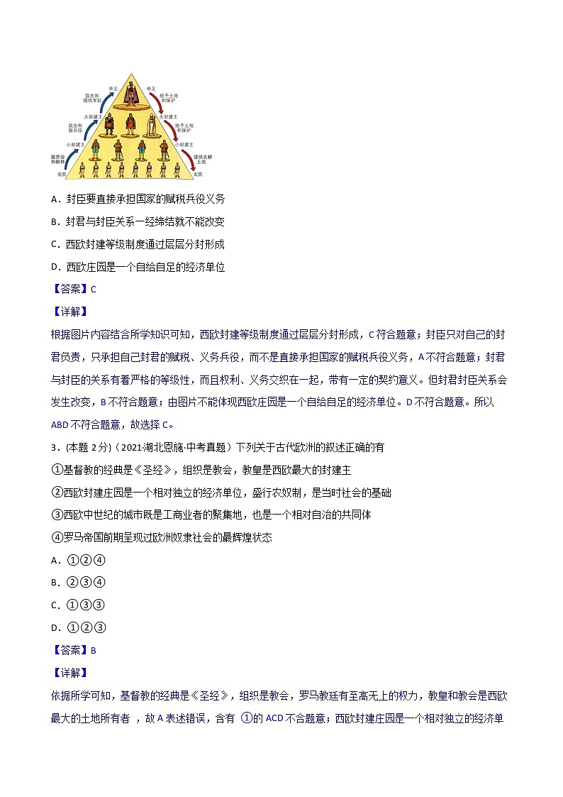 【中考一轮复习】中考历史一轮复习背诵+精讲+讲练：专题27《封建时代的欧洲》（精品课件+背诵清单+试题演练+真题演练）02