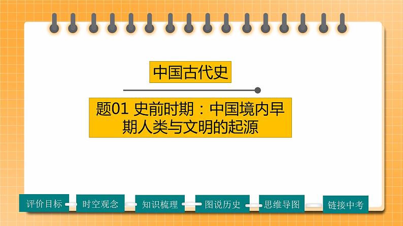 【备考2023】中考历史一轮复习：专题01《 史前时期：中国境内早期人类与文明的起源》（七上）（精品课件+学评案）01