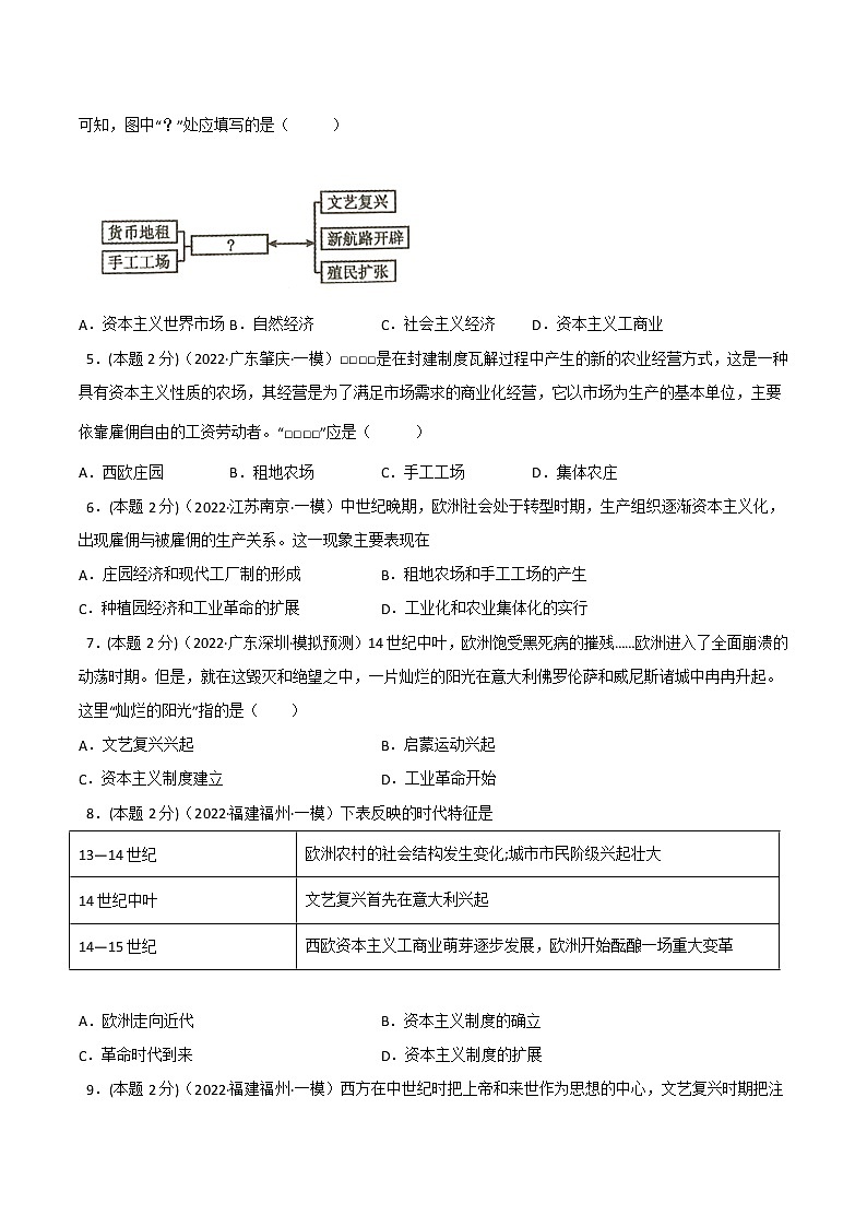 【备考2023】中考历史一轮复习：专题26《走向近代》（九上）（精品课件+学评案+真题演练）02