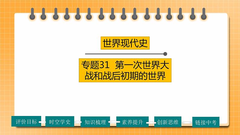 【备考2023】中考历史一轮复习：专题31《第一次世界大战和战后初期的世界》（九下）（精品课件+学评案+真题演练）01