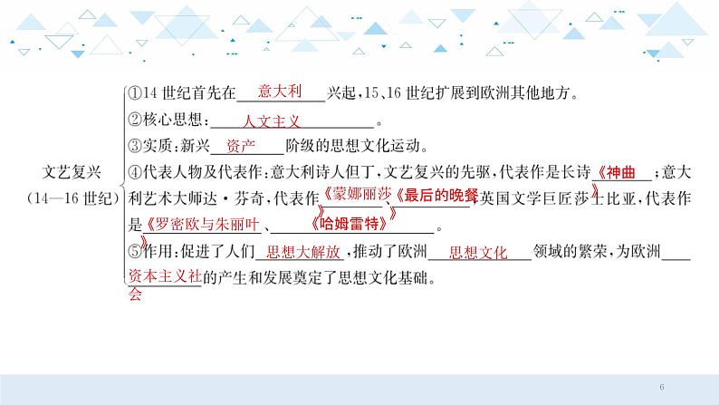 中考总复习历史16世界近代史一、走向近代、资本主义制度的初步确立、工业革命和工人运动的兴起课件第6页