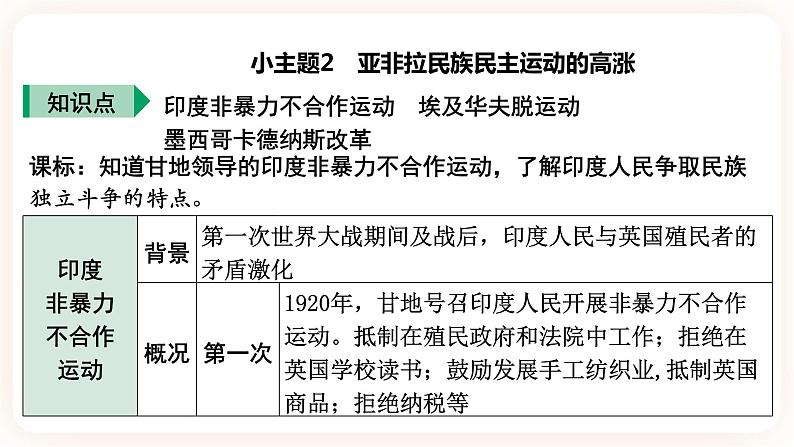 备考2023历史中考一轮（世界史 ）《大概念四 民族解放运动 》 课件第8页