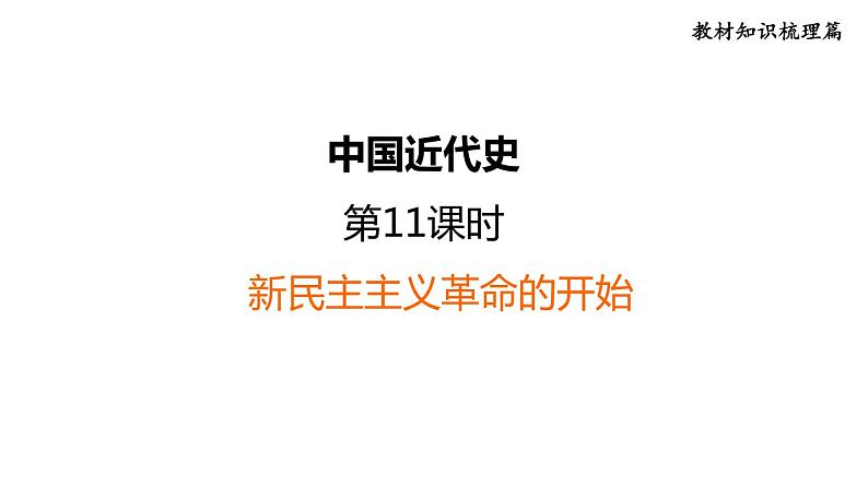 部编版历史中考一轮复习--教材知识梳理11. 新民主主义革命的开始（复习课件）01