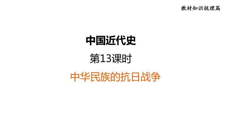 部编版历史中考一轮复习--教材知识梳理13. 中华民族的抗日战争（复习课件）01