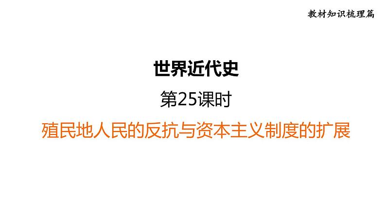 部编版历史中考一轮复习--教材知识梳理25. 殖民地人民的反抗与,资本主义制度的扩展（复习课件）第1页