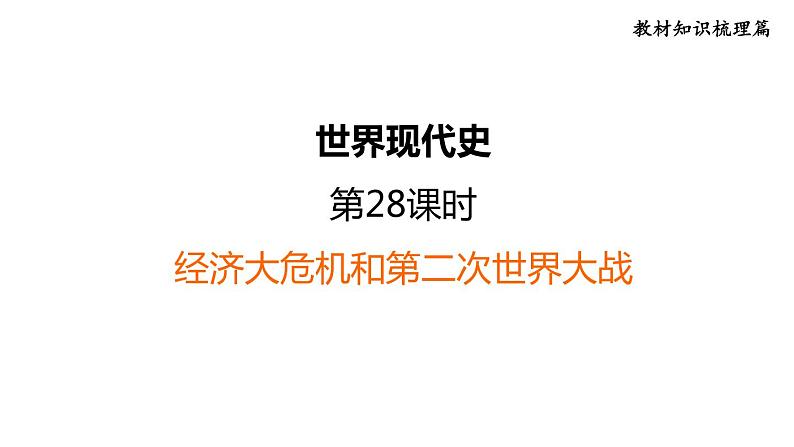 部编版历史中考一轮复习--教材知识梳理28. 经济大危机和第二次世界大战（复习课件）01